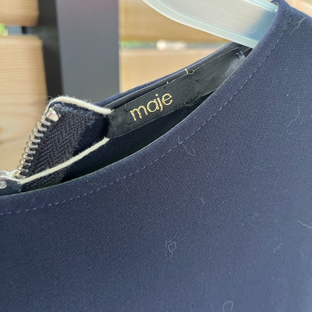 Maje Navy Blue Dress with Subtle Detailing - Picture 4 of 4